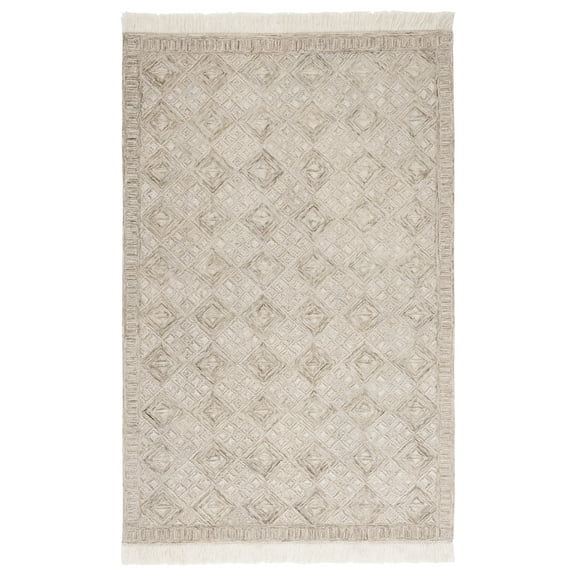 SAFAVIEH Ikat Sheldon Diamond Area Rug, Ivory/Sage, 8' x 10'