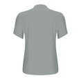 thumbnail image 5 of YUGYXL Cotton Linen Tshirts for Women Casual Short Sleeve Lapel Blouses Tops Summer Dressy Button Down Shirts Gray XL, 5 of 8