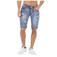 thumbnail image 3 of TAIAOJING Men's Shorts Jeans Summer Ripped Personality Retro High Stretch Denim Pants, 3 of 9