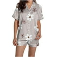 thumbnail image 6 of Dreluolixuan Couple Pajamas Short Sleeve Collar Soft Shirt Elastic Waist Pants Graphic Fall His and Hers Nightwear with Pocket, 6 of 7