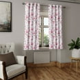 thumbnail image 2 of Ambesonne Floral Grommet Curtain, Modern Romantic Wild Ginkgo, 50"x63", Pink Dried Rose and White, 2 of 5