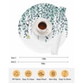 thumbnail image 6 of 15 Inch Round Placemats Set of 4, Teal Green Eucalyptus Leaves Non Slip Heat Insulation PP Table Mats, Spring Plants Leaves Country Washable Place Mats for Kitchen Dining Party Table Decor, 6 of 7