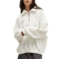 thumbnail image 2 of 2023 Sweat-Shirt Mode pour Femmes 50% de Réduction Liquidation Col Rabattu Fermeture Éclair Pull Europe Amérique Hiver 2023 Nouvelle Tendance Rue Ample Décontracté Paresseux Fermeture Éclair Pull, 2 of 8