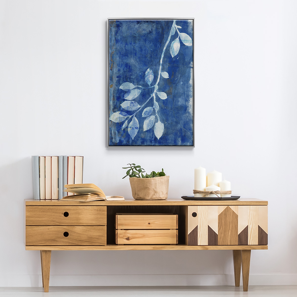 Branching Out XIX Framed Premium Gallery Wrapped Canvas - Ready to Hang - 25 x 37 - Silver Floating Frame