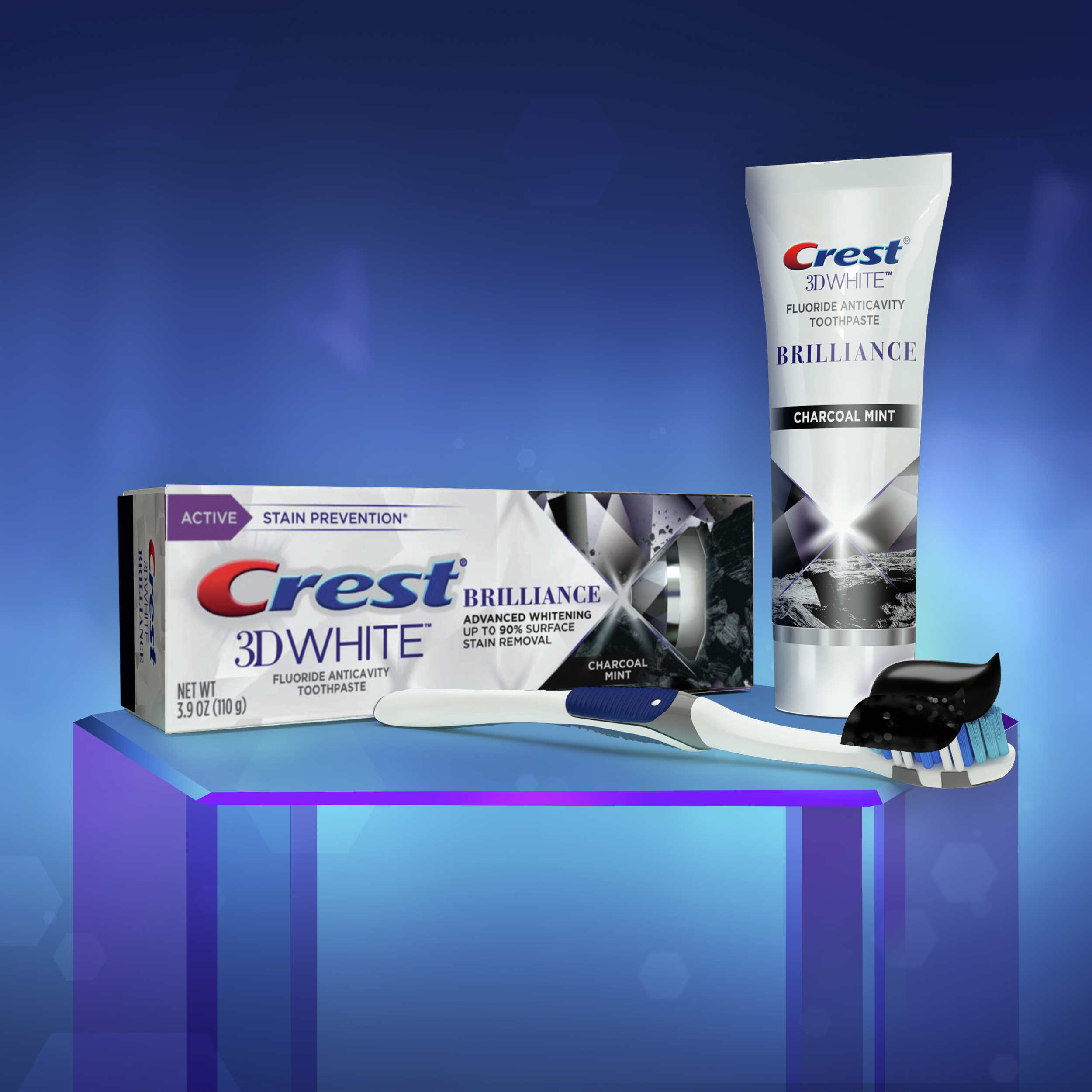 Crest 3D White Brilliance Charcoal Teeth Whitening Toothpaste, Mint, 3.9 oz - image 3 of 11