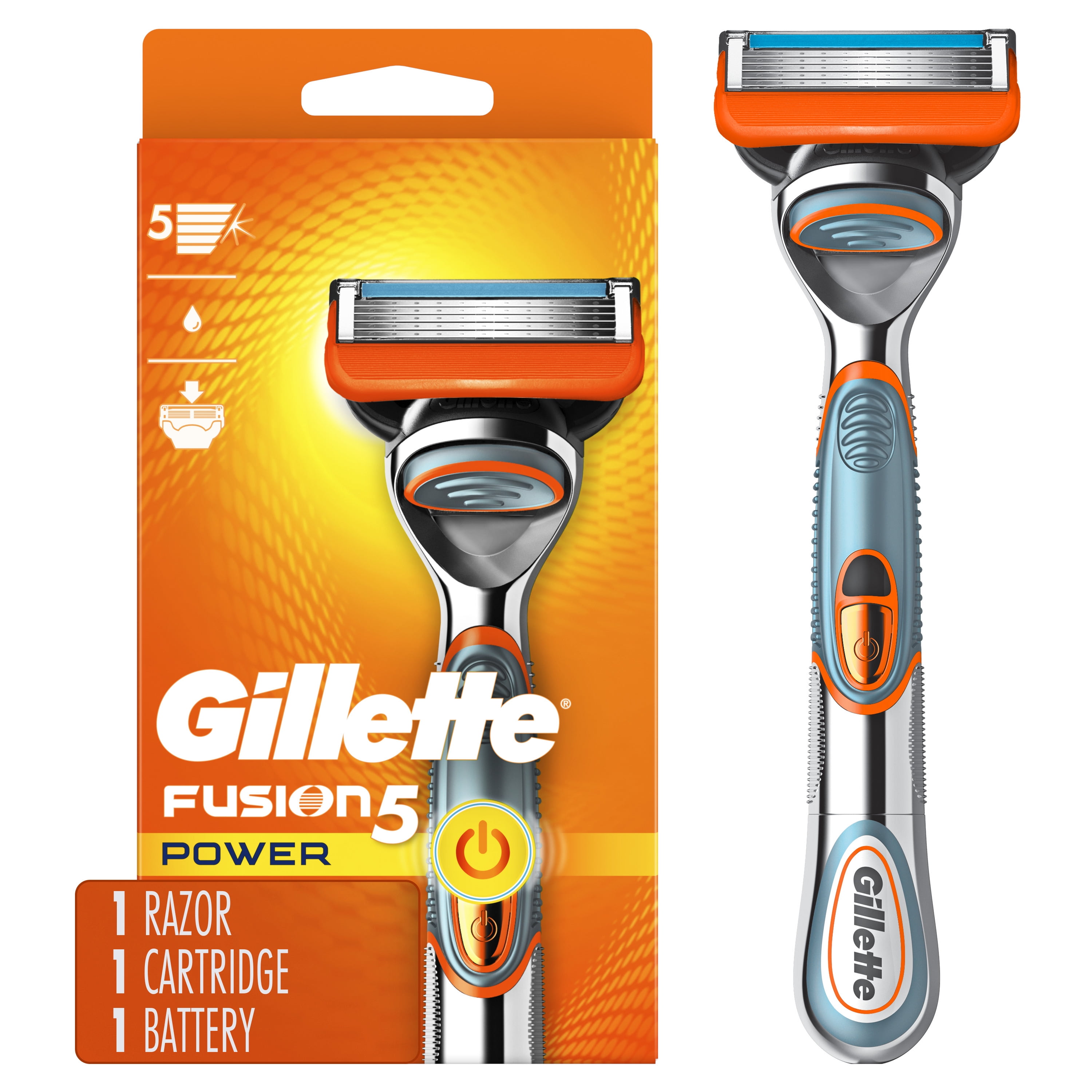 Overeenkomstig met Wacht even Afsnijden Gillette Fusion5 Power Men's Razor Handle, 1 Blade Refill - Walmart.com