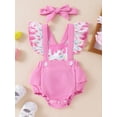 thumbnail image 2 of Suealasg Baby Girls Clothes 3 6 9 12 18 Months Newborn Strawberry Print Fly Sleeve Romper and Headband Set 2Pcs Infant Summer Outfits, 2 of 7
