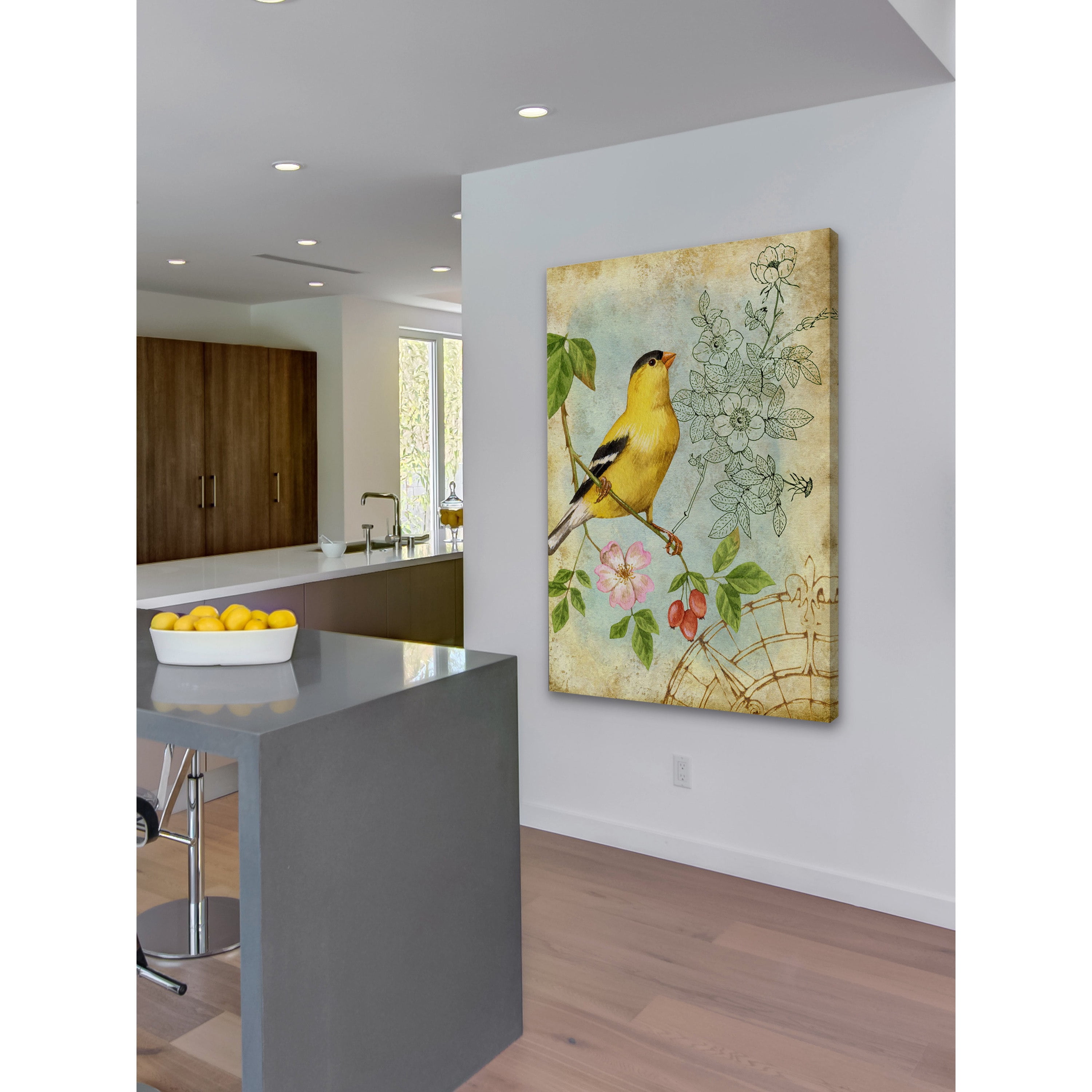 Marmont Hill "Yellow Songbird" Painting Print on Wrapped Canvas