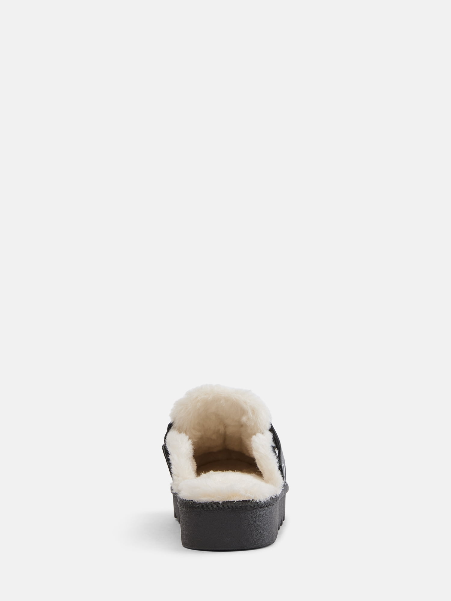Joyspun Women's Convertible Clog Slippers with Faux Fur Lining