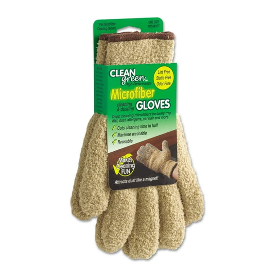 Master Caster CleanGreen Microfiber Cleaning and Dusting Gloves, Pair