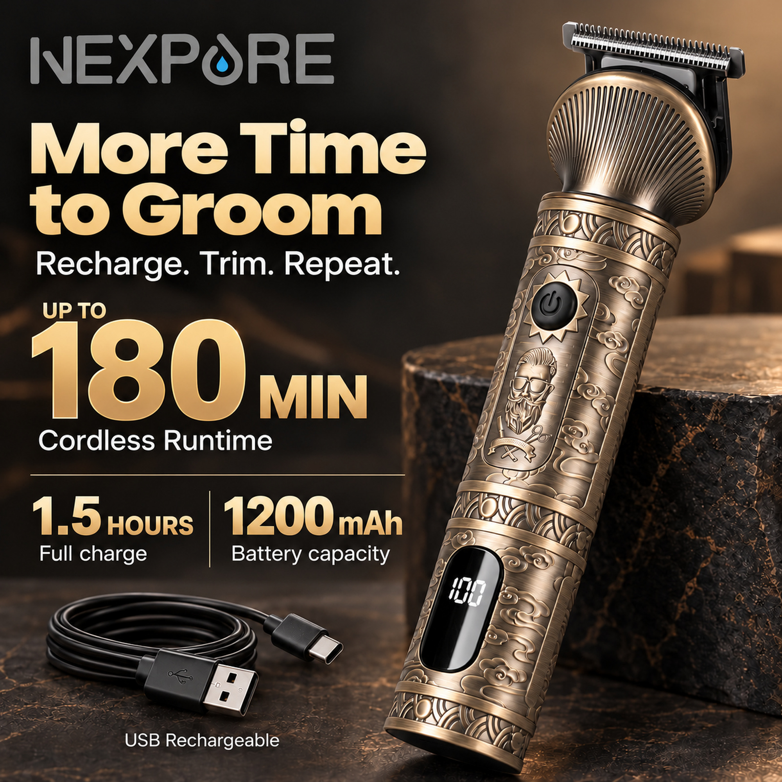 NEXPURE 6-in-1 Cordless Beard Trimmer Kit photo 5