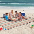 thumbnail image 5 of Extra Large Picnic Beach Blanket Waterproof Sand Proof Portable Outdoor Mat Soft Color Striped 60x80, 5 of 9