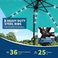 thumbnail image 3 of 10FT Solar Patio Umbrella with 32 LED Lights – UV Protection, 8 Sturdy Ribs – Crank Lift, Push Button Tilt – Outdoor Market Table Umbrella for Patio, Garden, Pool, 3 of 7