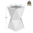 thumbnail image 2 of Pregaspor Silver Mirrored End Table, Crushed Diamond Top Accent Side Table, Geometric Small Mirrored Coffee Table for Living Room, Bedroom, Corner, Small Space, 2 of 7