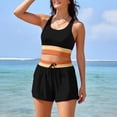 thumbnail image 7 of Womens Bikini Swimsuits 2 Piece Color Block Crop Tank Tops Boyshorts Bottom Athletic Full Coverage Bathing Suit, XL, 7 of 7