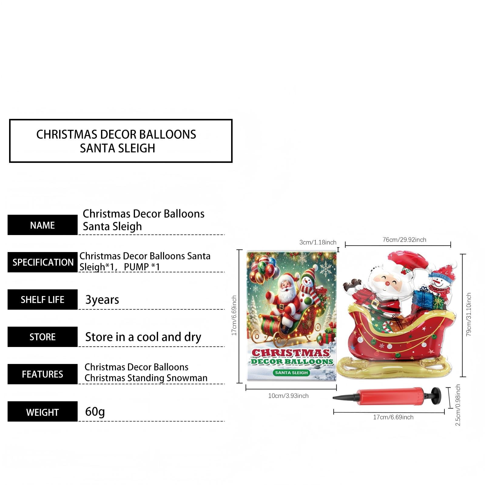 Alvantor Christmas Foil Balloons with Pump Santa Claus Reindeer Tree Party Decorations,30*31in