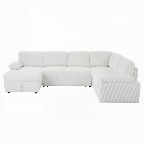 Modern Modular Corduroy Storage Sectional Sofa for Home, 118×92×34inch