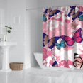 thumbnail image 2 of Pink Butterfly Flower Pattern Shower Curtain 72"x72" ,Bathroom Decorative Shower Curtains Set with 12 Hooks,Modern Waterproof Washable Shower Curtain, 2 of 6