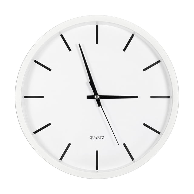 Unique Bargains 10 Inch Wall Clock, Quartz Battery Operated Silent Non-Ticking Round Wall Clocks, White