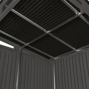 Suncast Resin Modernist Outdoor Storage Shed, Black and Gray, 86.5 in D x 89.5 in H x 87.5 in W