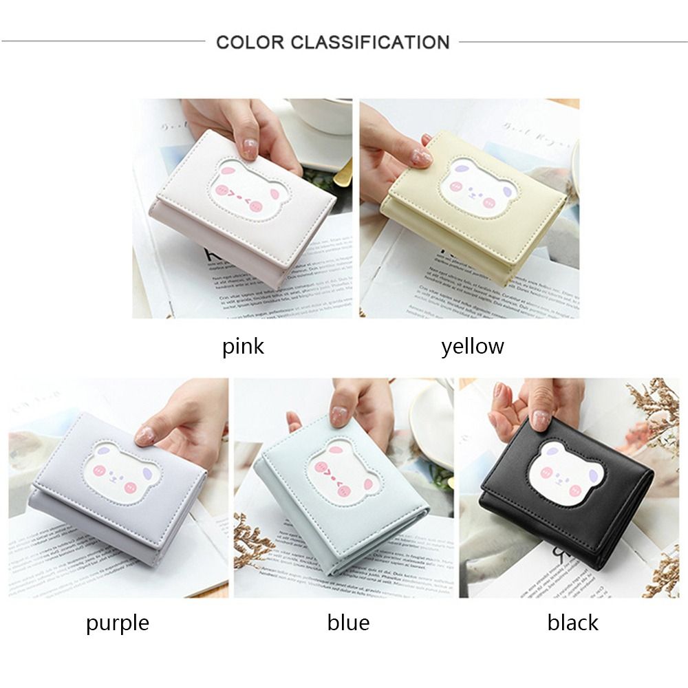 Women's Cute Wallet Bear PU Leather Casual Card Holder Female