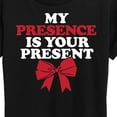 thumbnail image 3 of Instant Message - My Presence Is Your Present Christmas - Women's Short Sleeve Graphic T-Shirt, 3 of 6
