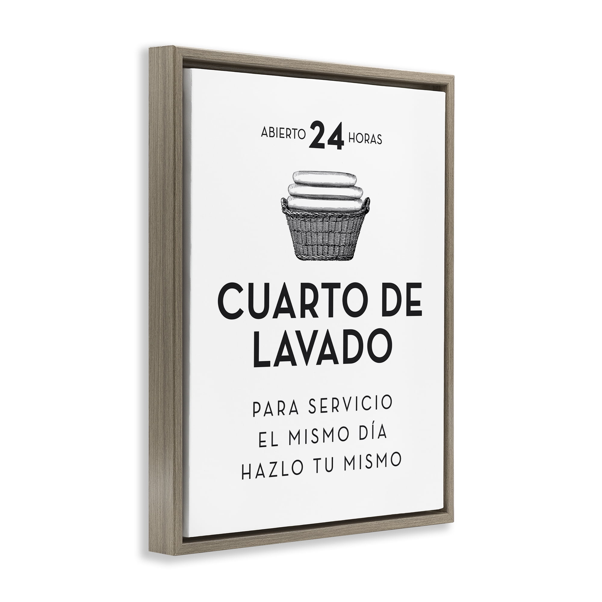 Stupell Industries Publicidad Día de Lavandería Bath & Laundry Painting Brown Floater Framed Art Print Wall Art, 17 x 21