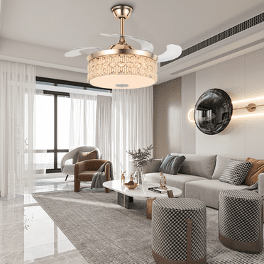 LUOLAX 42-inch modern simple ceiling fan light, LED colorful dimming bedroom chandelier, dining room and living room chandelier ceiling fan