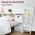 thumbnail image 4 of Blanket Ladders for The Living Room, 6-Tier Blanket Holder, Wall-Leaning Blanket Rack, Ladder Shelves, Wooden Quilt Ladder, Farmhouse Decor, White, 4 of 9