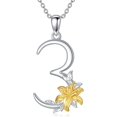 thumbnail image 1 of Collar de plata de ley 925, número de la suerte, con colgante de flor de lirio, para mujer, 1 of 4