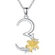 thumbnail image 1 of Collar de plata de ley 925, número de la suerte, con colgante de flor de lirio, para mujer, 1 of 4