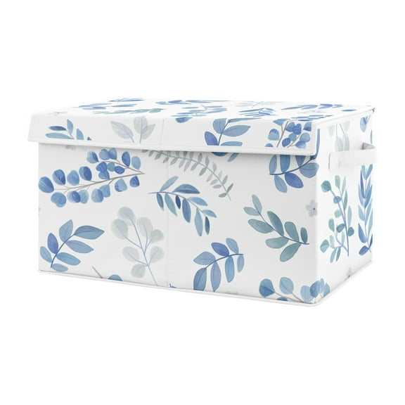 Botanical Blue Leaf Storage Fabric Toy Box by Sweet Jojo Designs