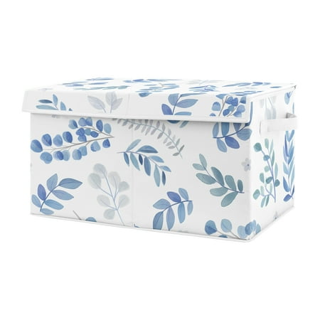 UPC: 0846480082453 | Botanical Blue Leaf Storage Fabric Toy Box by Sweet Jojo Designs