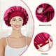 thumbnail image 3 of 2 piezas de gorro de satén para dormir, gorro de seda transpirable con rizos, gorro de seda ajustable, gorro de seda para dormir, gorro de satén suave para mujeres y niñas (negro), 3 of 5