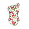 thumbnail image 4 of Yiaed Strawberry1 Print Women One Piece Swimsuits Tummy Control One Shoulder Bathing Suits Pattern Ruffle Swimwear-Small, 4 of 8