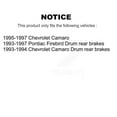thumbnail image 2 of CMX Front Rear Disc Brake Rotors Drums Kit for Car Chevrolet Camaro Pontiac Firebird K8-102181, 2 of 11