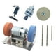 thumbnail image 5 of Lijadora de banda eléctrica con 7 velocidades ajustables, minilijadora de banco para afilar y trabajar madera., 5 of 8