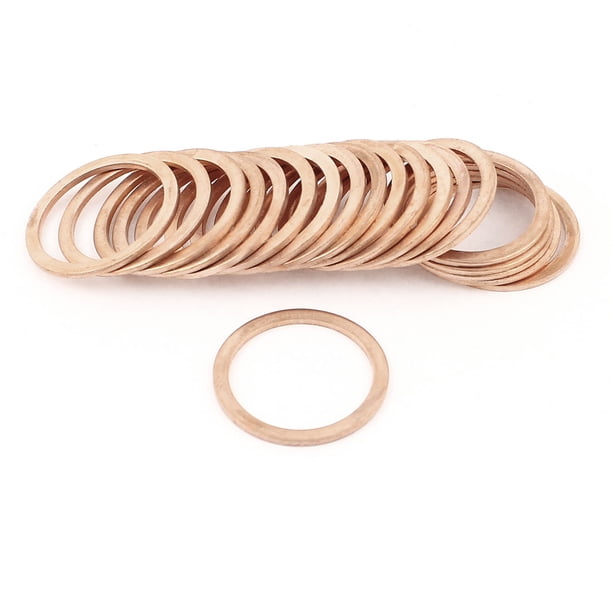 20Pcs 24mmx30mmx1.5mm Arandela de Cobre Aplana Junta de Drenaje de Aceite