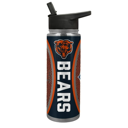 Chicago Bears 24 Ounce Vacuum Insulated Stainless Steel Waterbottle with Gameball Graphics