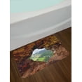 thumbnail image 2 of Puerto Rico Bath Mat, View Through the Window Cave in Arecibo Rock Formation Outdoors Nature Theme, Plush Bathroom Decor Mat with Non Slip Backing, 29.5" X 17.5", Multicolor, by Ambesonne, 2 of 2