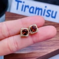 thumbnail image 2 of Genuine Garnet Stud Earrings, Garnet Earrings, Natural Red Garnet Earrings, January Birthstone Stud Earrings, 2 of 2