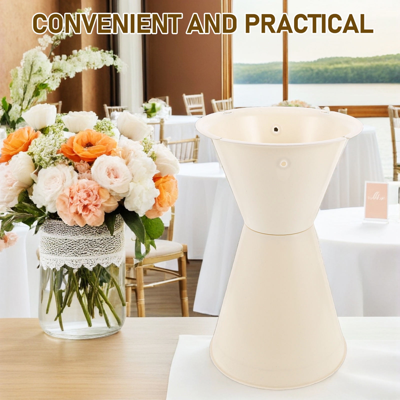 FOMIYES White Plastic Portable Flower Bouquet Insert for Floral Arrangements and Decorative Use