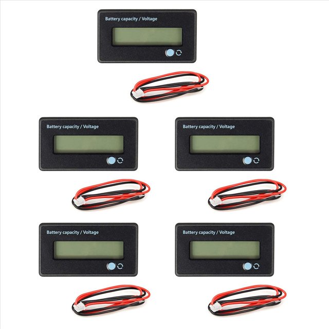 5X Medidor de BateríA Monitor de Voltaje de Capacidad de BateríA, DC 12/24/36/48/60/72 / 84V Indicador de Medidor de Voltaje de Capacidad de BateríA