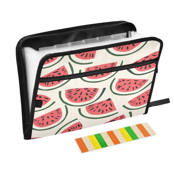 Organ Folder 14.2 x 0.8 x 10.6 Inches 13 Separate Pockets A4 Size Documents Folder A Sort Storage File Manager For The Home Office Seeded Watermelon