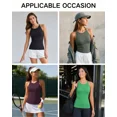 thumbnail image 5 of ANFERRY Women's Fitting Seamless Tank Tops Ribbed Crew Neck Racerback Workout Camisoles with Sewn in Bra, 5 of 9