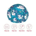 thumbnail image 5 of KLL Swan On The Pond Pattern Shower Cap & Bath Cap for Women,Reversible Oversized Waterproof Shower Caps for all Hair Lengths,Elastic Reusable Bathing Hair Cap, 5 of 6