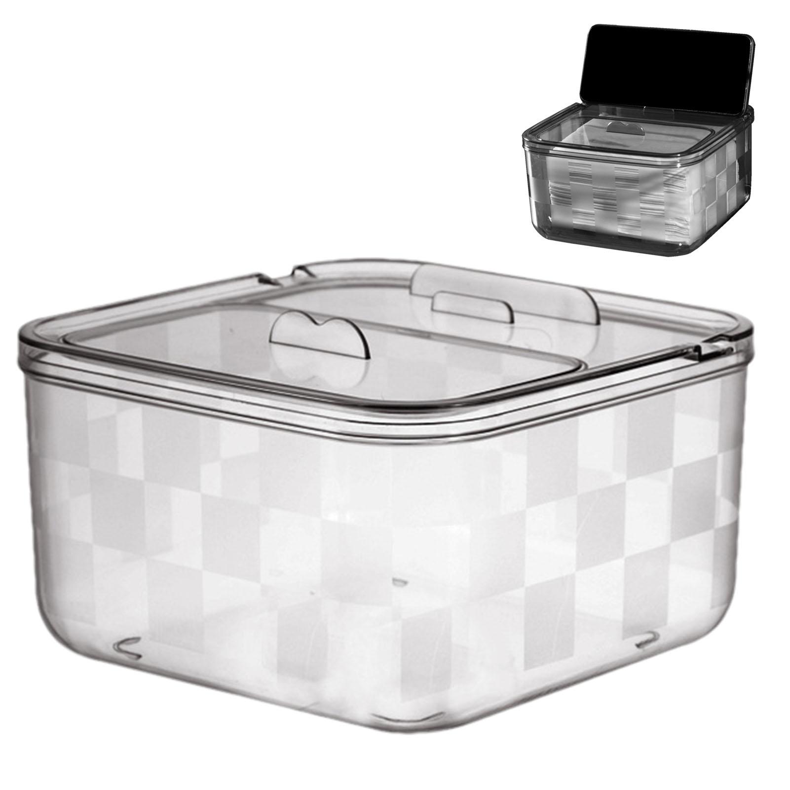 Clear Dustproof Wet Wipes Storage Box With Lid Multifunction Home