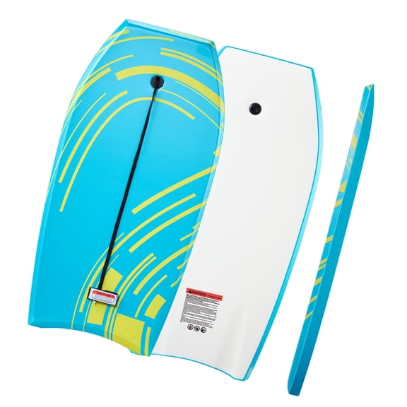 KFFKFF 42-Inch Bodyboard with EPS Foam Core and Wrist Strap, UV-Resistant Surfboard for Beginners and Youth, Supports Up to 180 lbs