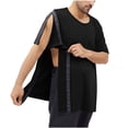 thumbnail image 5 of Mens Post-Surgery T Shirts with Pocket Short Sleeve Crewneck Tees Tops Casual Solid Color Open Side Button Breathable Basic Tshirts Shirt, 5 of 6