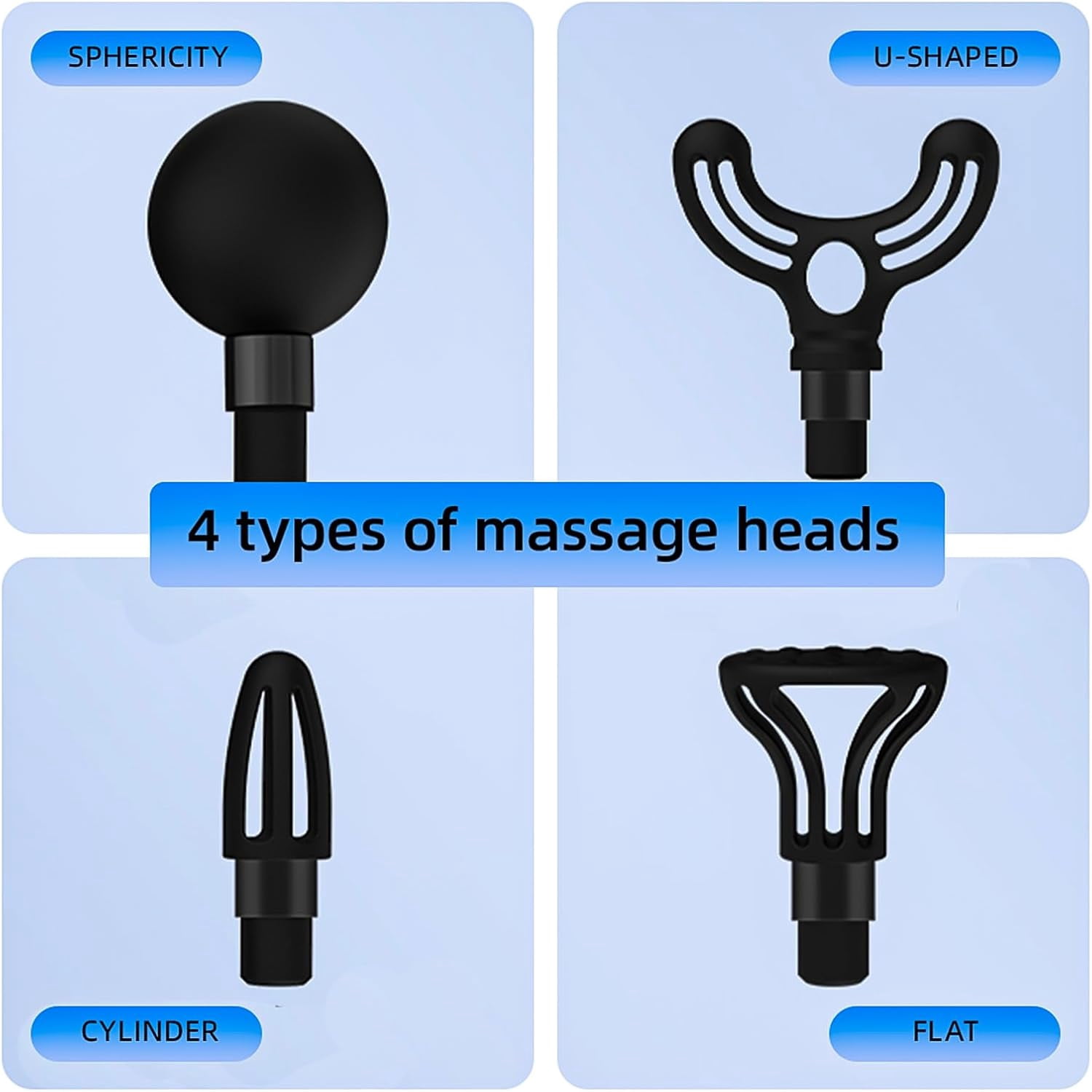Mini Percussion Massage Gun, Portable Deep Tissue Muscle Massager with 4 Heads & 6 Speeds for Full Body Relaxation, USB-C Rechargeable